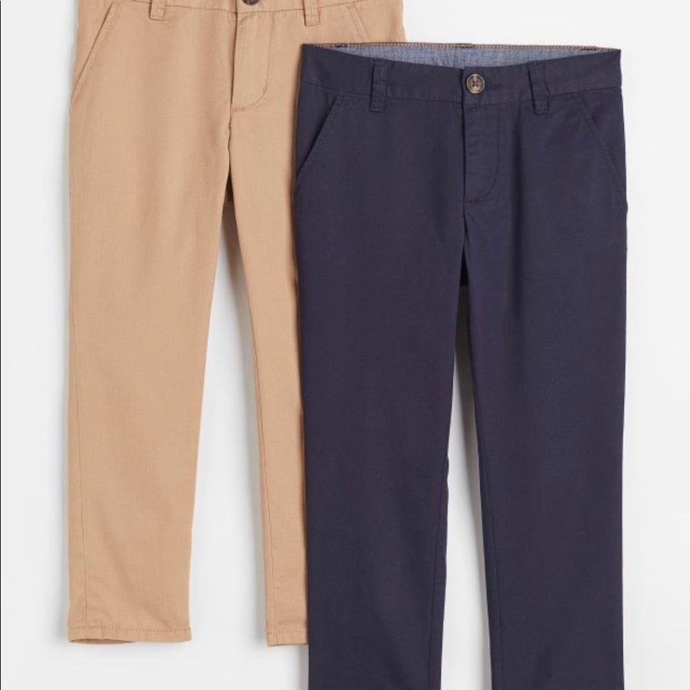 H&M Chinos (set of 2) Navy Blue and Khaki 8-9Y